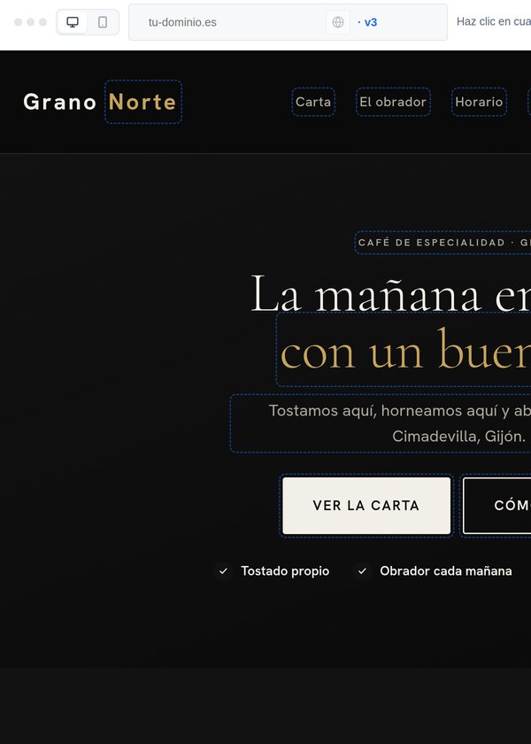 El modo de edición: cada texto de la web se puede tocar directamente
