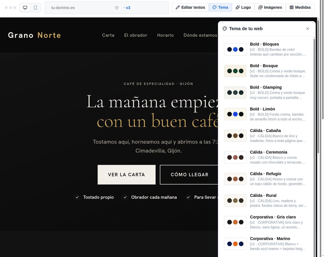 El selector de estilos: colores y tipografías que cambian toda la web de golpe